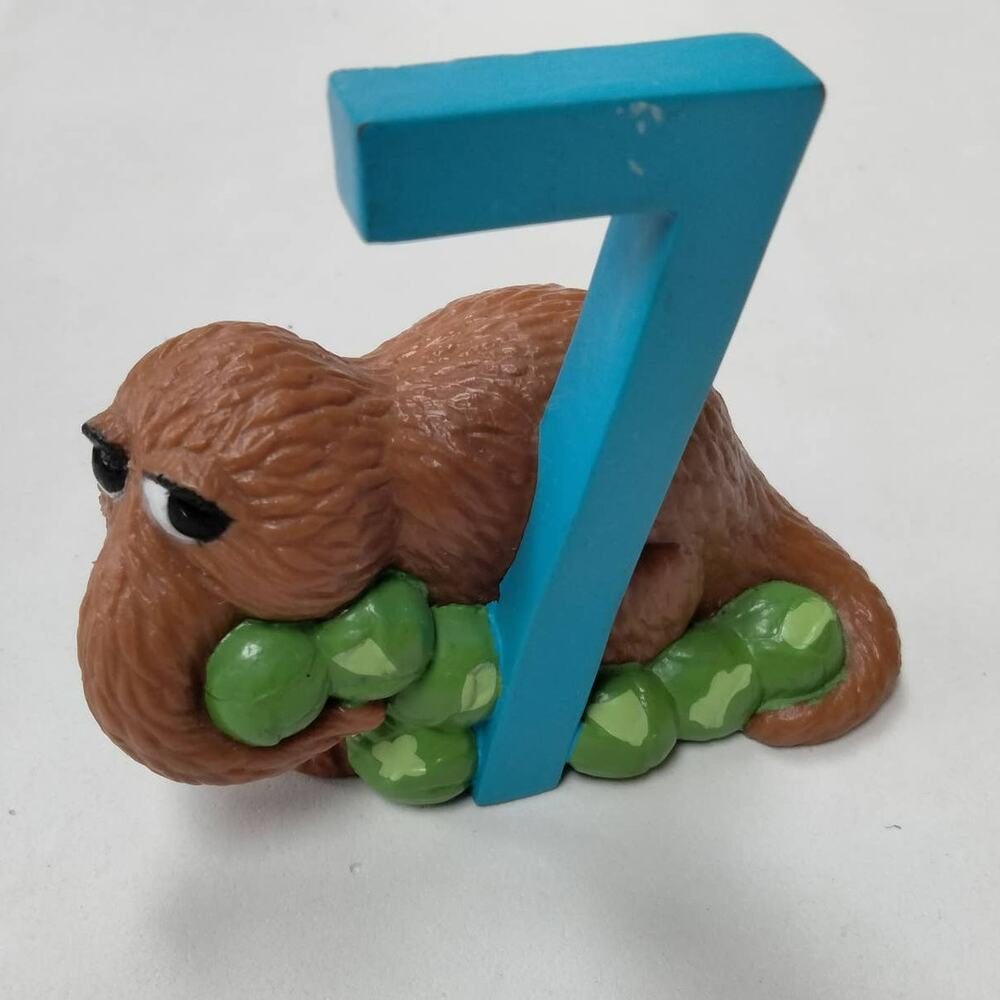 Vintage Snuffleupagus PVC Figure Applause Sesame Street 7 Birthday Cake Topper